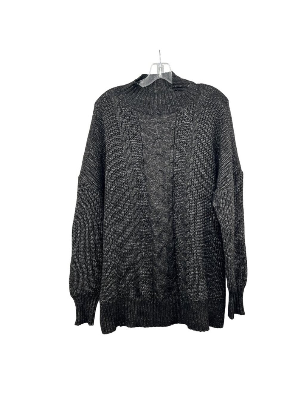 Maurices Womens Cable Knit Sweater Black/Gray Long Sleeve Size XL